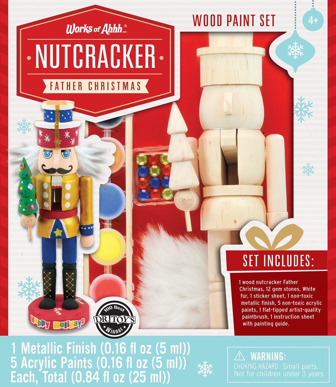 Works of Ahhh Holiday Craft Set - Nutcracker Father Christmas Wood Paint Kit